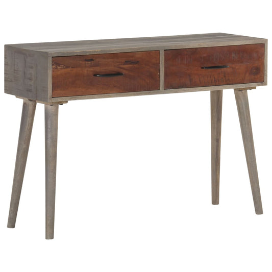 Tavolo Consolle Grigio 110x35x75 cm in Massello di Mango Grezzo - homemem39