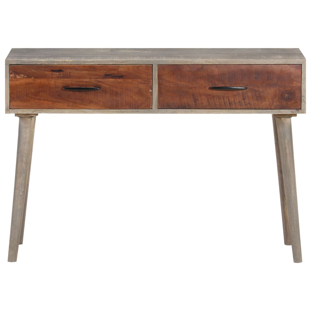 Tavolo Consolle Grigio 110x35x75 cm in Massello di Mango Grezzo - homemem39