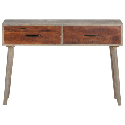 Tavolo Consolle Grigio 110x35x75 cm in Massello di Mango Grezzo - homemem39