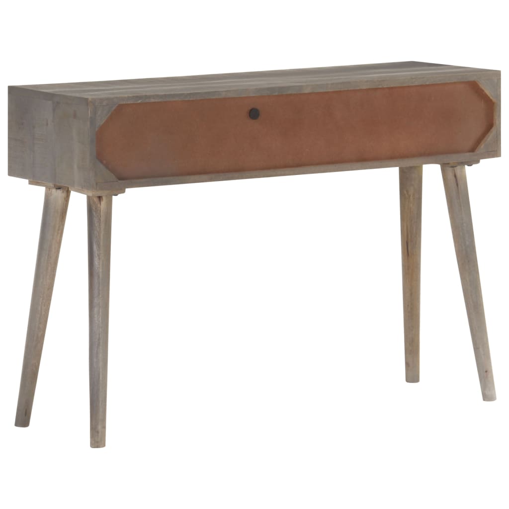 Tavolo Consolle Grigio 110x35x75 cm in Massello di Mango Grezzo - homemem39