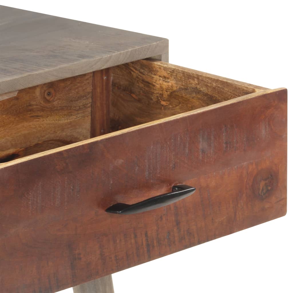 Tavolo Consolle Grigio 110x35x75 cm in Massello di Mango Grezzo - homemem39
