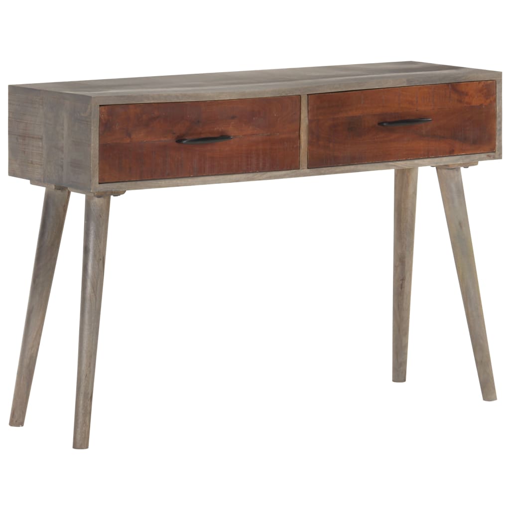 Tavolo Consolle Grigio 110x35x75 cm in Massello di Mango Grezzo - homemem39