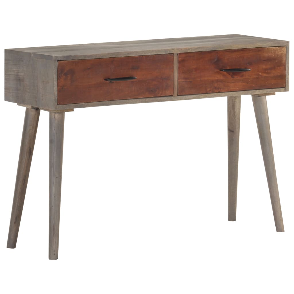 Tavolo Consolle Grigio 110x35x75 cm in Massello di Mango Grezzo - homemem39