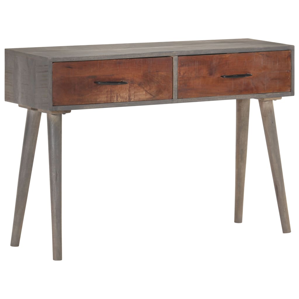 Tavolo Consolle Grigio 110x35x75 cm in Massello di Mango Grezzo - homemem39