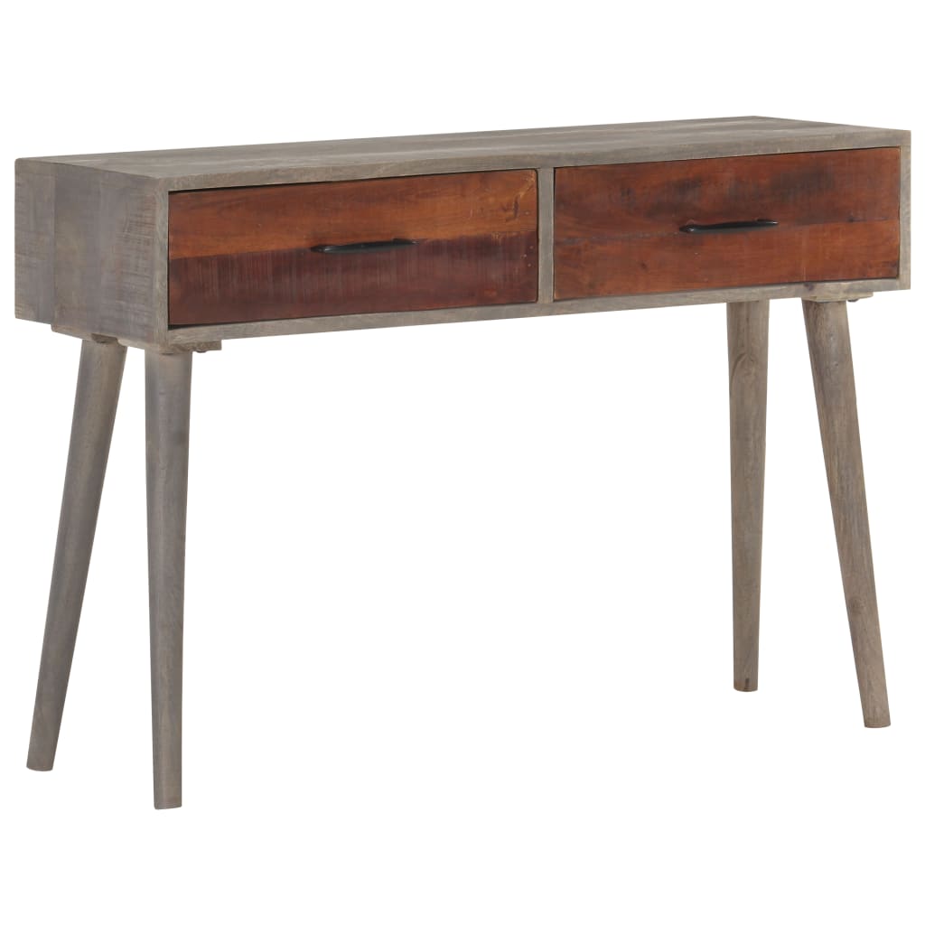 Tavolo Consolle Grigio 110x35x75 cm in Massello di Mango Grezzo - homemem39