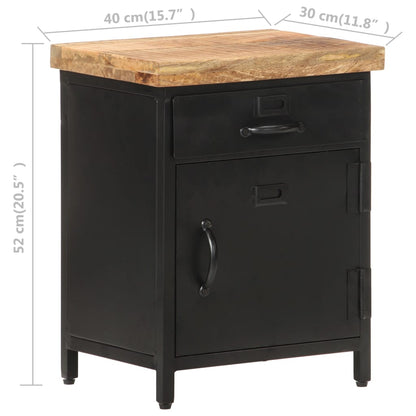 Comodino 40x30x52 cm in Legno di Mango Grezzo - homemem39