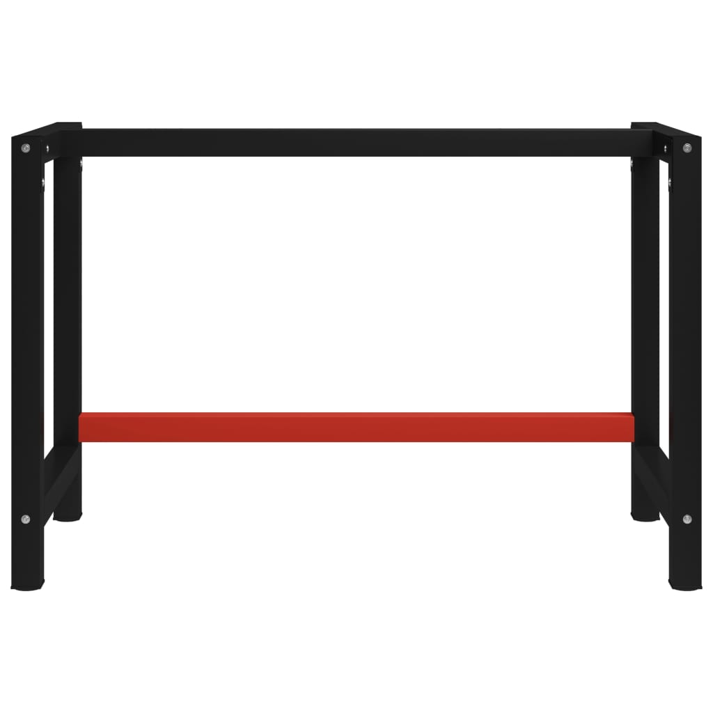Telaio per Banco da Lavoro in Metallo 120x57x79 cm Nero e Rosso - homemem39