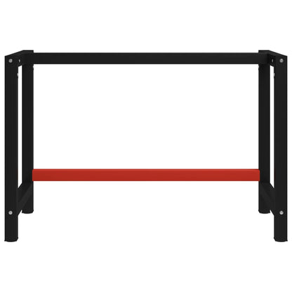 Telaio per Banco da Lavoro in Metallo 120x57x79 cm Nero e Rosso - homemem39