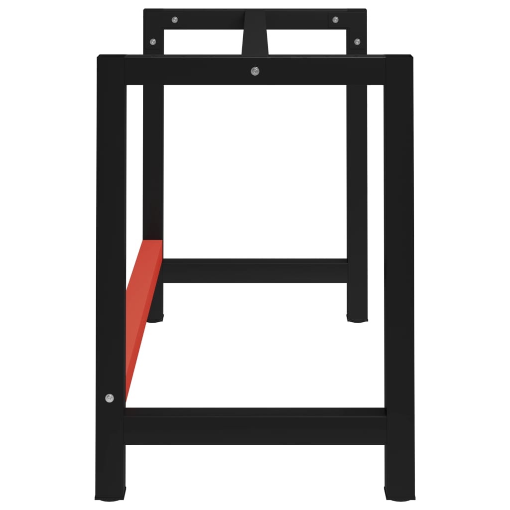 Telaio per Banco da Lavoro in Metallo 120x57x79 cm Nero e Rosso - homemem39