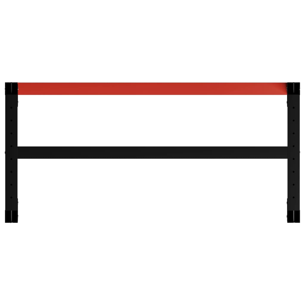 Telaio per Banco da Lavoro in Metallo 120x57x79 cm Nero e Rosso - homemem39