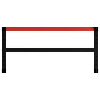 Telaio per Banco da Lavoro in Metallo 120x57x79 cm Nero e Rosso - homemem39