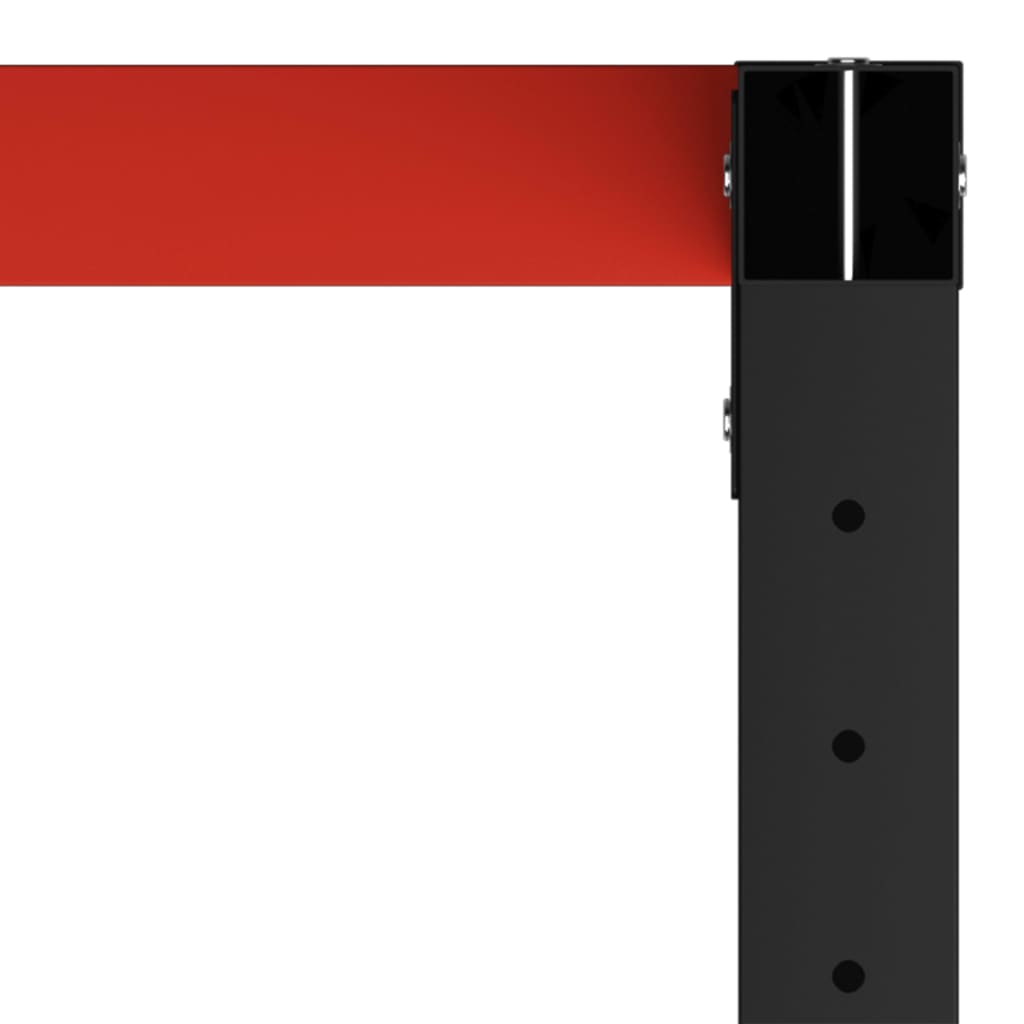 Telaio per Banco da Lavoro in Metallo 120x57x79 cm Nero e Rosso - homemem39