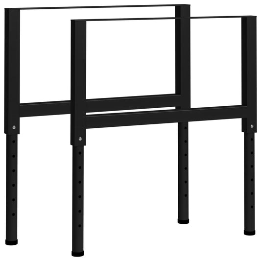 Telai per Banco da Lavoro 2 pz in Metallo 85x(69-95,5) cm Neri - homemem39