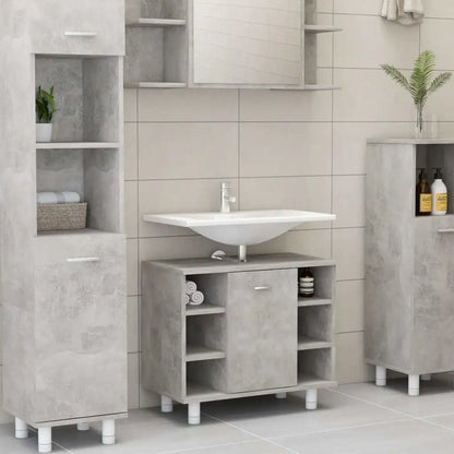 Armadio da Bagno Grigio Cemento 60x32x53,5 cm in Truciolato - homemem39