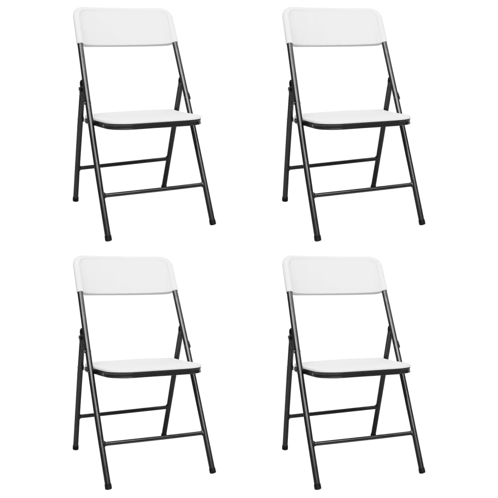 Sedie da Giardino Pieghevoli 4 pz in HDPE Bianco - homemem39