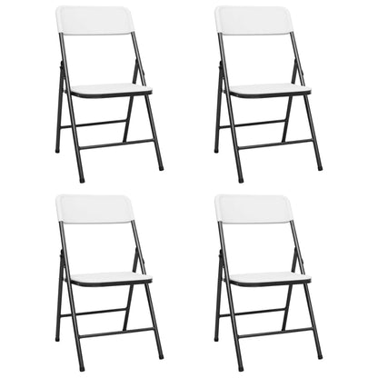 Sedie da Giardino Pieghevoli 4 pz in HDPE Bianco - homemem39