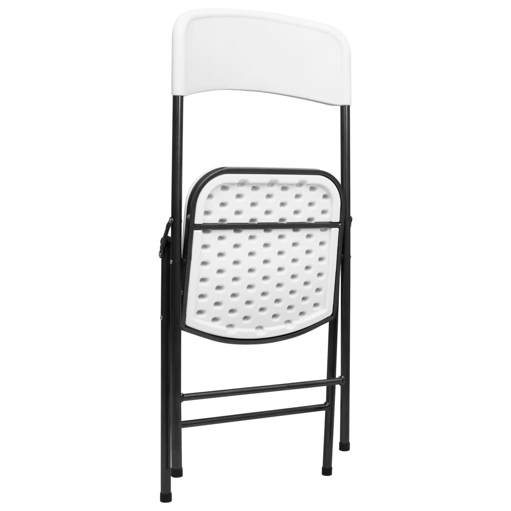 Sedie da Giardino Pieghevoli 4 pz in HDPE Bianco - homemem39