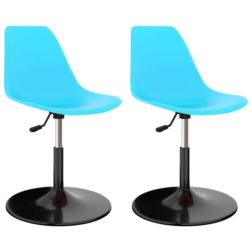 324193 vidaXL Swivel Dining Chairs 2 pcs Blue PP - homemem39