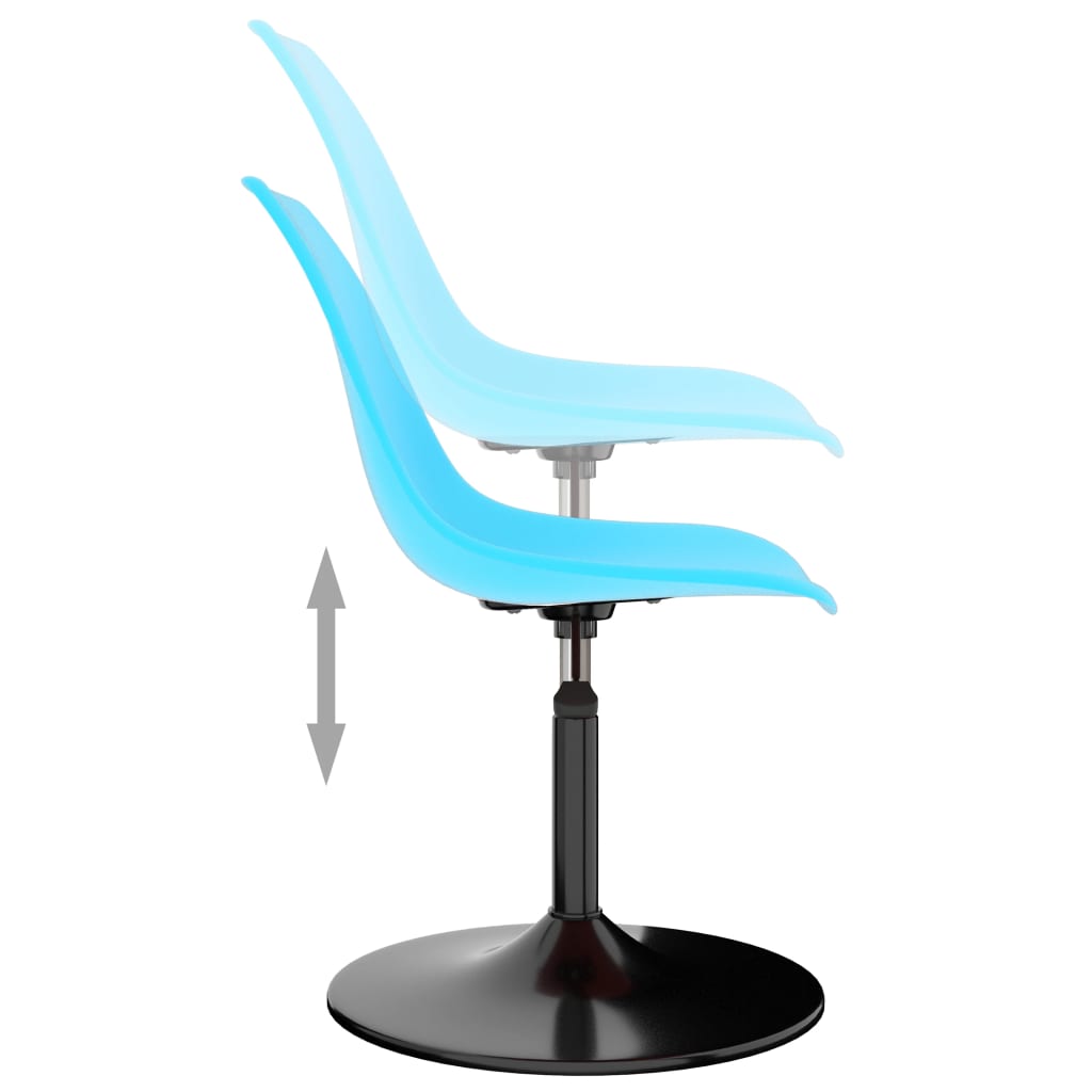 324193 vidaXL Swivel Dining Chairs 2 pcs Blue PP - homemem39