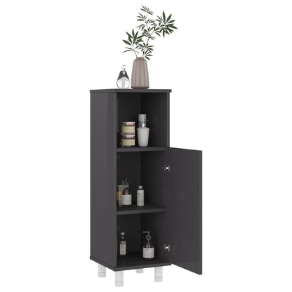 Set Mobili da Bagno 3 pz Grigio Lucido in Truciolato - homemem39