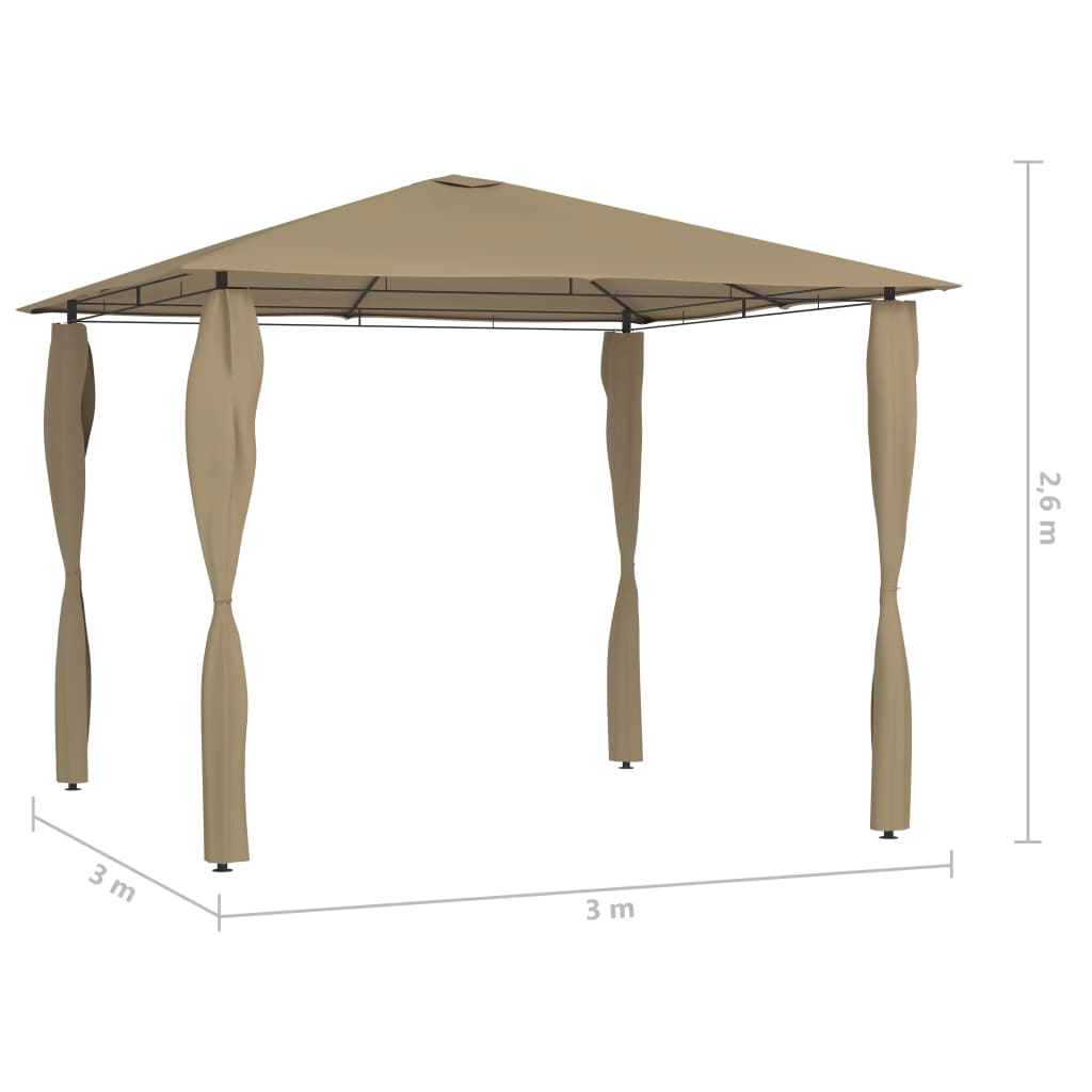 Gazebo con Montanti Rivestiti 3x3x2,6 m Talpa 160 g/m² - homemem39