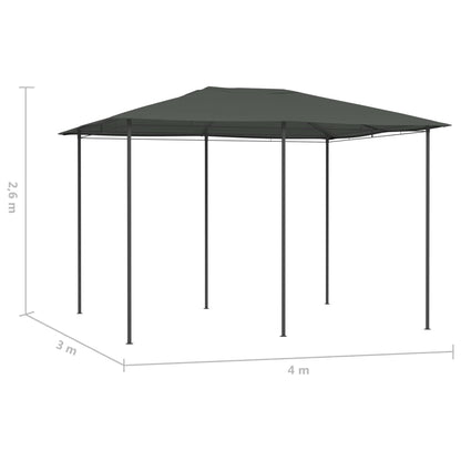 Gazebo 3x4x2,6 m Antracite 160 g/m² - homemem39