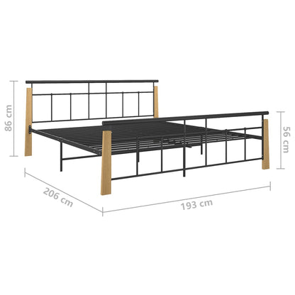 Giroletto in Metallo e Legno Massello di Rovere 180x200 cm - homemem39