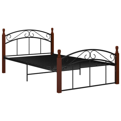 Giroletto in Metallo Nero e Legno Massello di Rovere 120x200 cm - homemem39