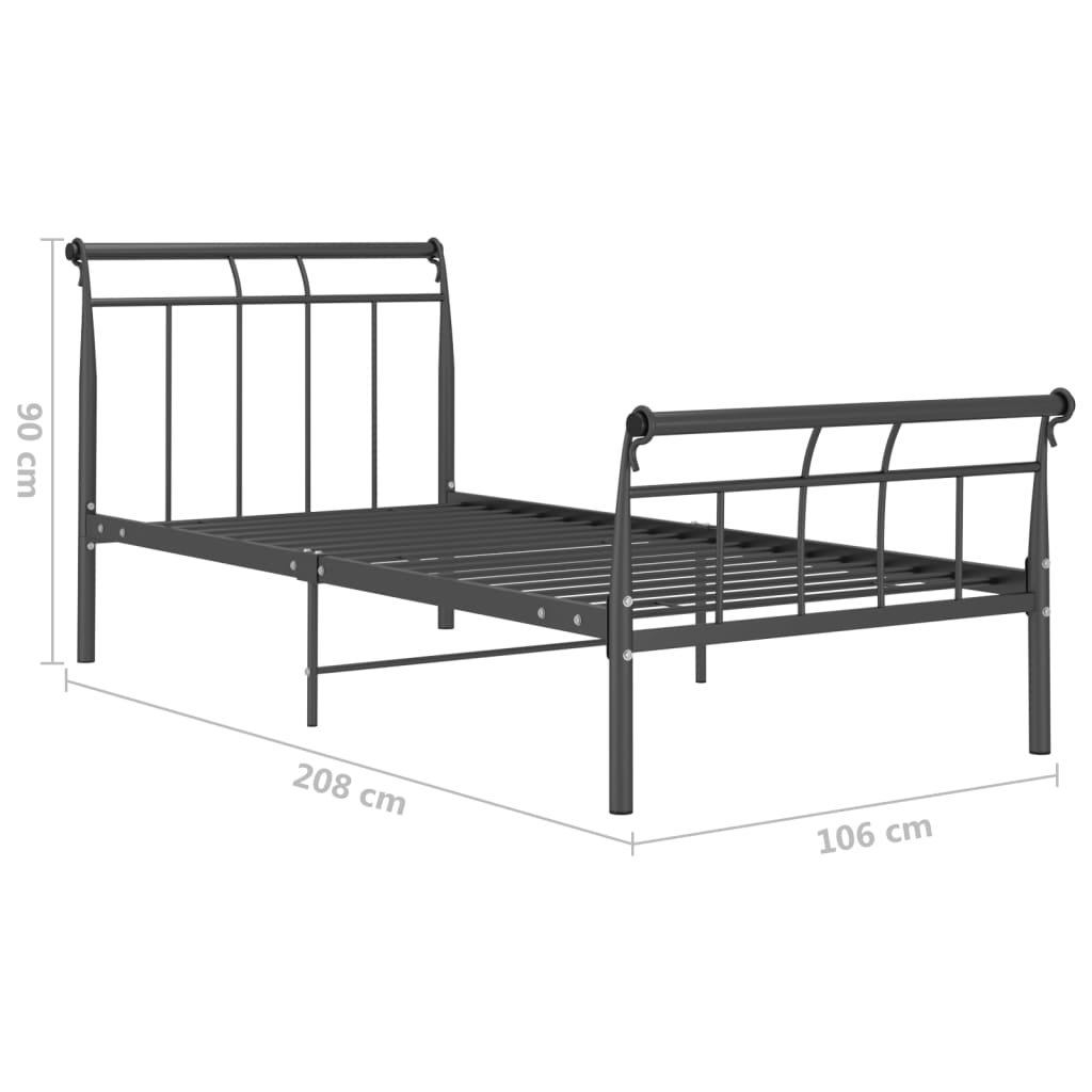 Giroletto Nero in Metallo 100x200 cm - homemem39