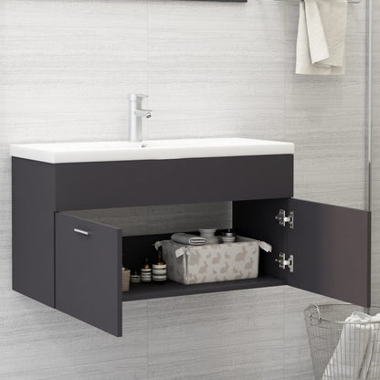 Mobile Sottolavabo Grigio 90x38,5x46 cm in Truciolato - homemem39