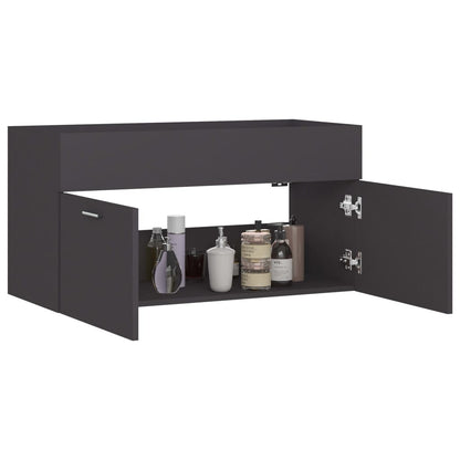 Mobile Sottolavabo Grigio 90x38,5x46 cm in Truciolato - homemem39