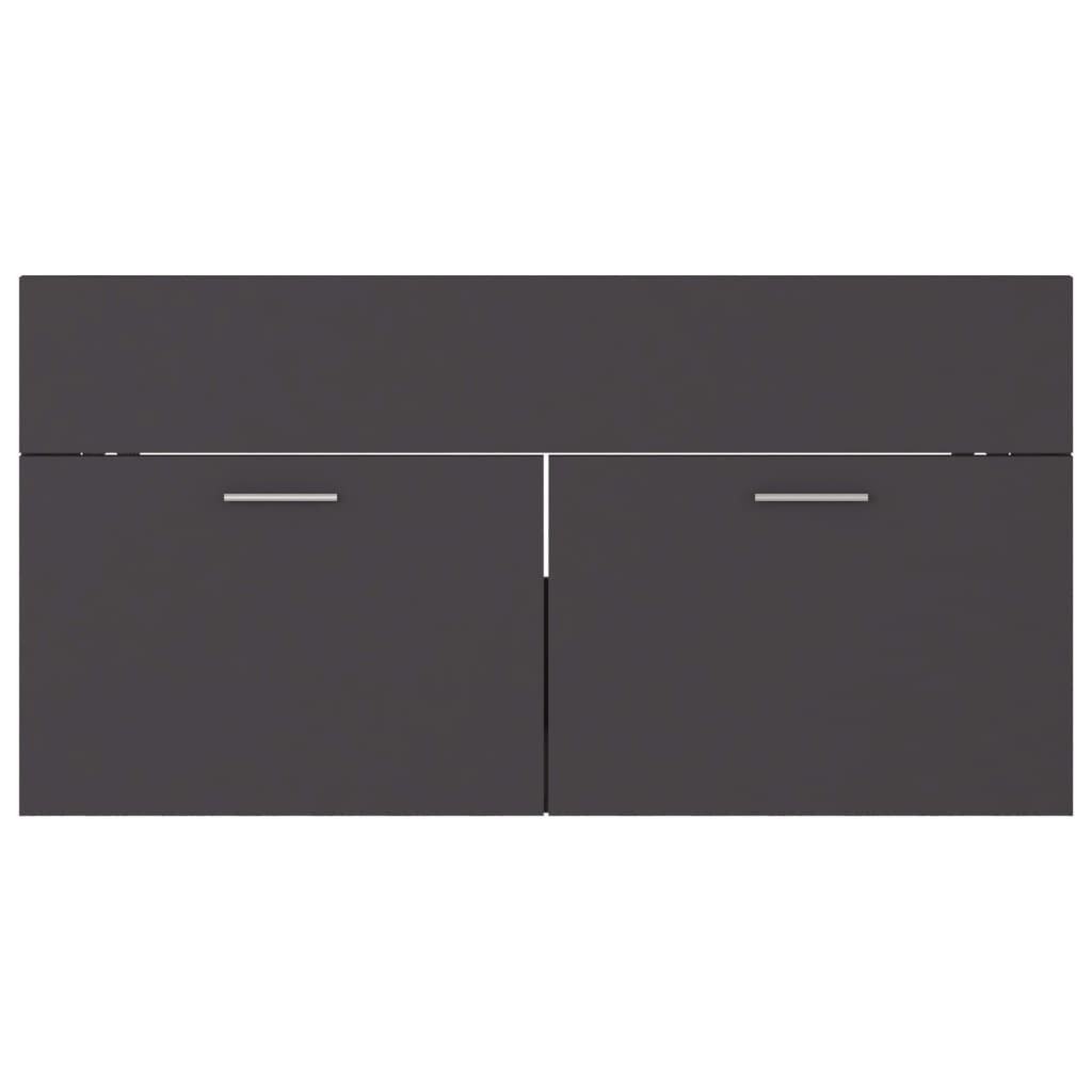 Mobile Sottolavabo Grigio 90x38,5x46 cm in Truciolato - homemem39