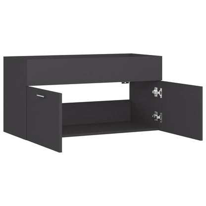 Mobile Sottolavabo Grigio 90x38,5x46 cm in Truciolato - homemem39