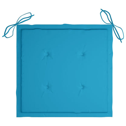 Sedia a Dondolo con Cuscino Blu in Massello di Teak - homemem39