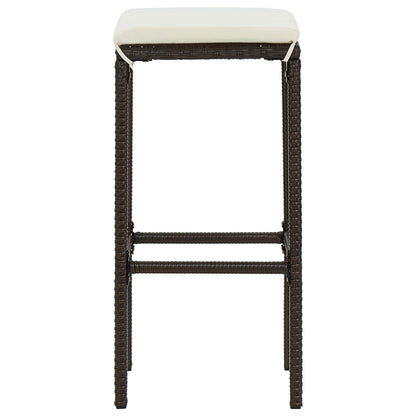 Set da Bar da Giardino 8 pz con Cuscini in Polyrattan Marrone - homemem39
