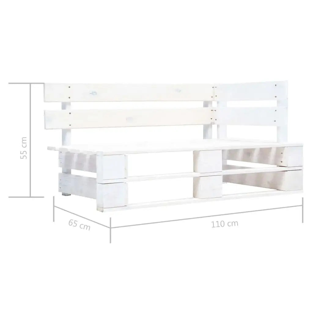 Set Divani in Pallet con Cuscini 4 pz in Pino Impregnato Bianco - homemem39