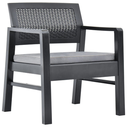 Set Divani da Giardino con Cuscini 3 pz in Plastica Grigio - homemem39