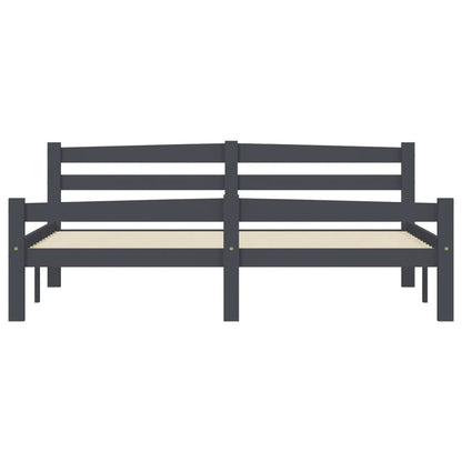 Giroletto Grigio Scuro in Legno Massello di Pino 160x200 cm - homemem39