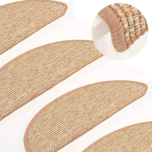 Tappeti Adesivi per Scale 15 pz 56x20 cm Nocciola - homemem39