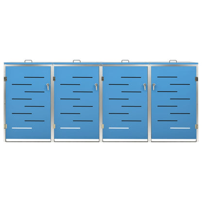 Copri Bidoni Pattume Quadruplo 276,5x77,5x115,5cm Acciaio Inox - homemem39