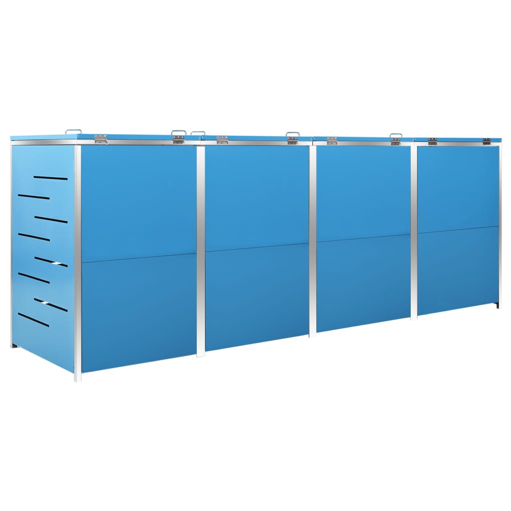 Copri Bidoni Pattume Quadruplo 276,5x77,5x115,5cm Acciaio Inox - homemem39