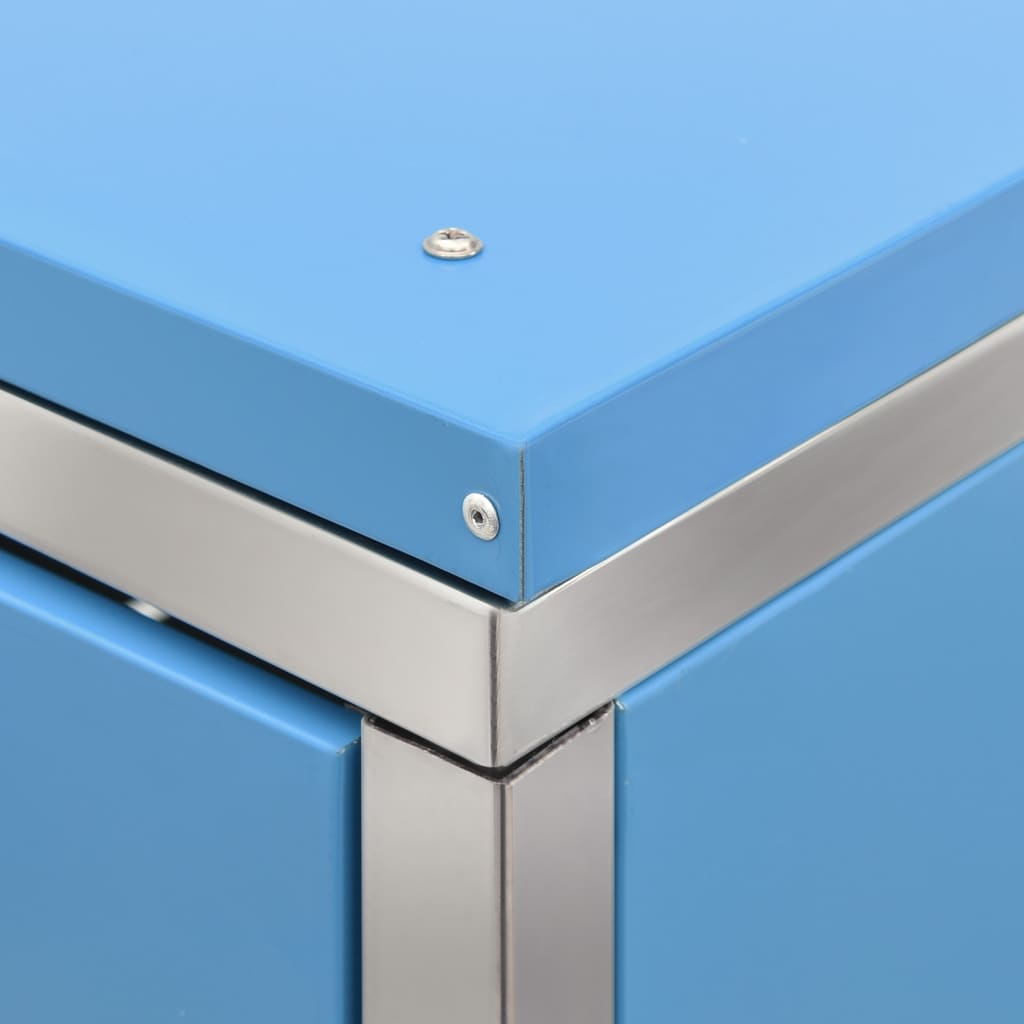 Copri Bidoni Pattume Quadruplo 276,5x77,5x115,5cm Acciaio Inox - homemem39