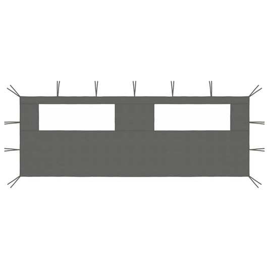 Parete con Finestre per Gazebo 6x2 m Antracite - homemem39