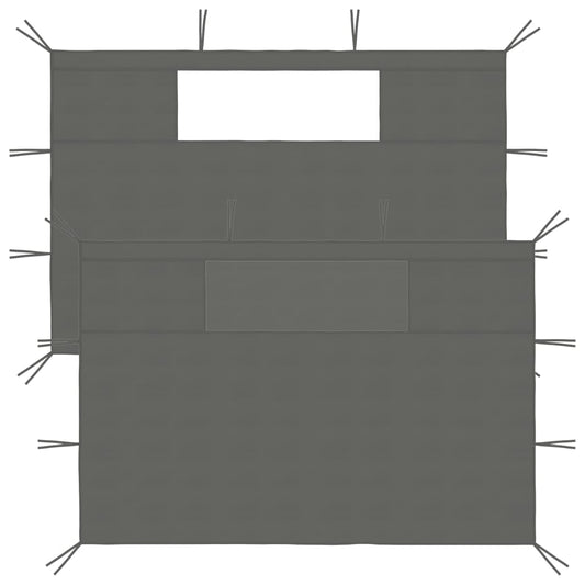 Pareti con Finestre per Gazebo 2 pz Antracite - homemem39