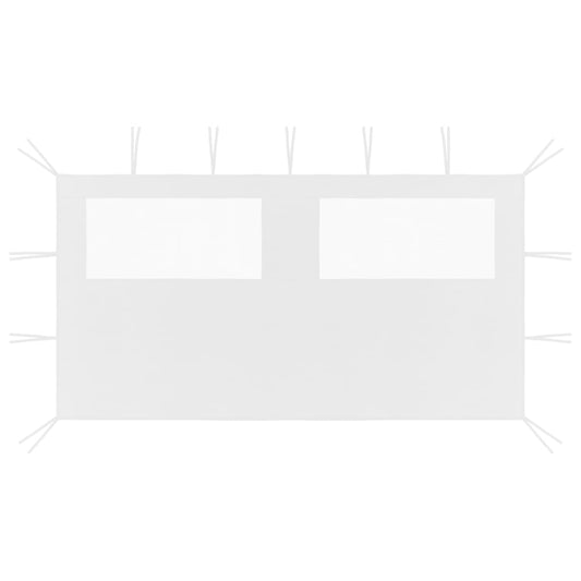 Parete con Finestre per Gazebo 4x2 m Bianca - homemem39