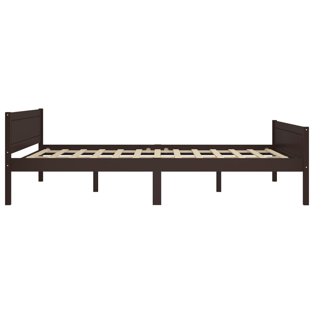 Giroletto Marrone Scuro in Legno Massello di Pino 160x200 cm - homemem39