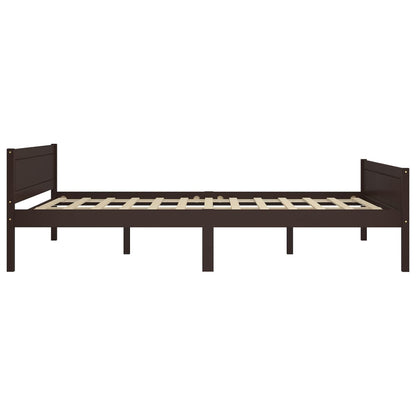 Giroletto Marrone Scuro in Legno Massello di Pino 160x200 cm - homemem39