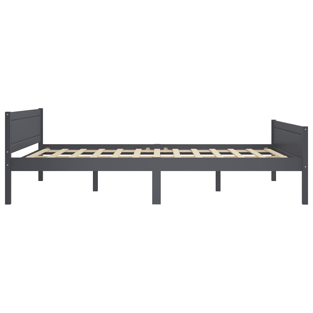 Giroletto Grigio in Legno Massello di Pino 160x200 cm - homemem39