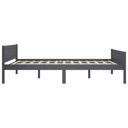Giroletto Grigio in Legno Massello di Pino 160x200 cm - homemem39