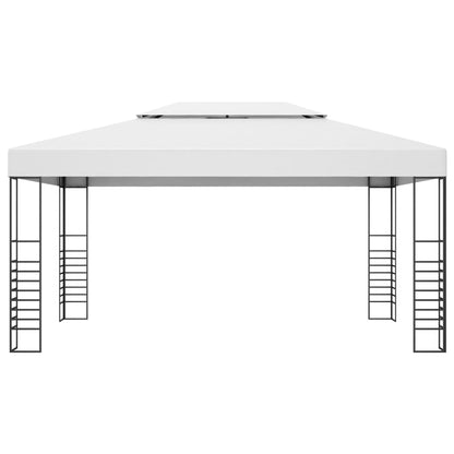Gazebo con Stringa di Luci LED 4x3x2,7 m Bianco - homemem39